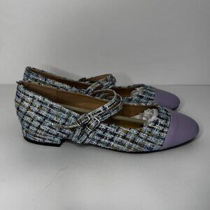 C.Paravano Round Toe Ballet Flats with Strap Comfortable Mary Jane Flats 38(US7)